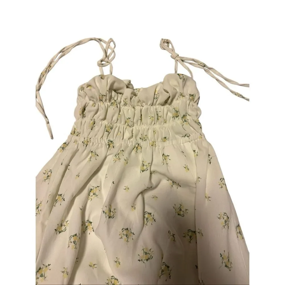 House of CB size M Cristabel ivory floral shirred midi dress - EUC - Picture 5 of 9